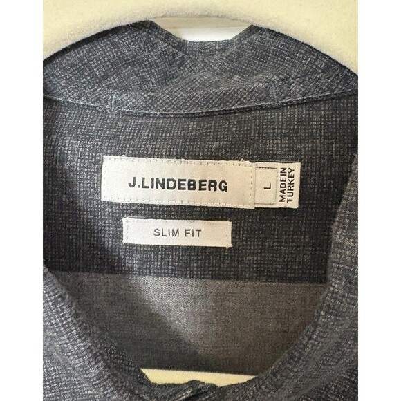 J. Lindeberg Long Sleeve Button Down Dani Mel Pop Print Shirt Men's L Black Slim - Picture 2 of 10